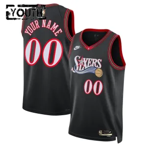 Maglia Philadelphia 76ers Personalizzata Classic Edition 2025-26 Swingman Nero - Bambino
