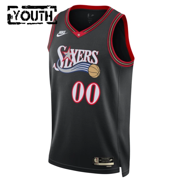 Maglia Philadelphia 76ers Personalizzata Classic Edition 2025-26 Swingman Nero - Bambino