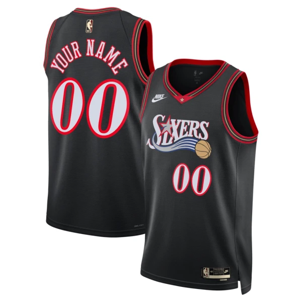 Maglia Philadelphia 76ers Personalizzata Classic Edition 2025-26 Swingman Nero - Uomo