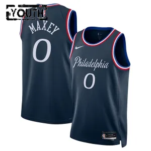 Maglia Philadelphia 76ers Tyrese Maxey City Edition 2025-26 Swingman Navy - Bambino