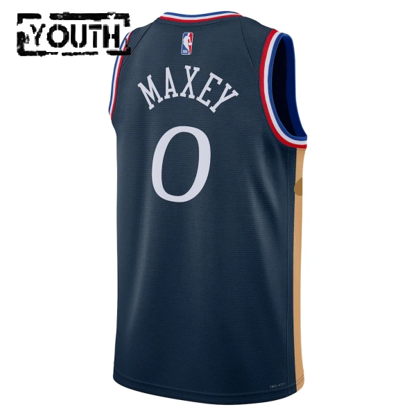 Maglia Philadelphia 76ers Tyrese Maxey City Edition 2025-26 Swingman Navy - Bambino