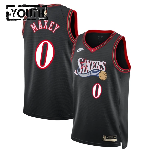 Maglia Philadelphia 76ers Tyrese Maxey Classic Edition 2025-26 Swingman Nero - Bambino