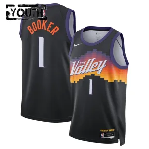 Maglia Phoenix Suns Devin Booker City Edition 2025-26 Swingman Nero - Bambino