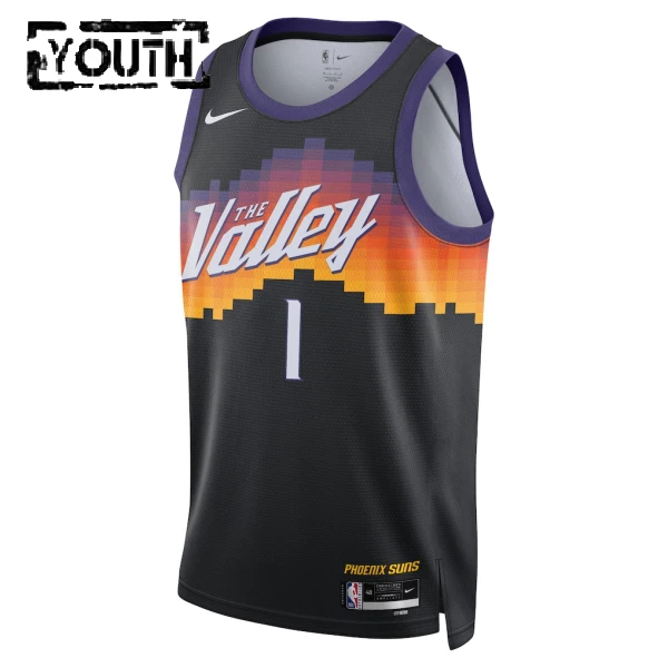 Maglia Phoenix Suns Devin Booker City Edition 2025-26 Swingman Nero - Bambino