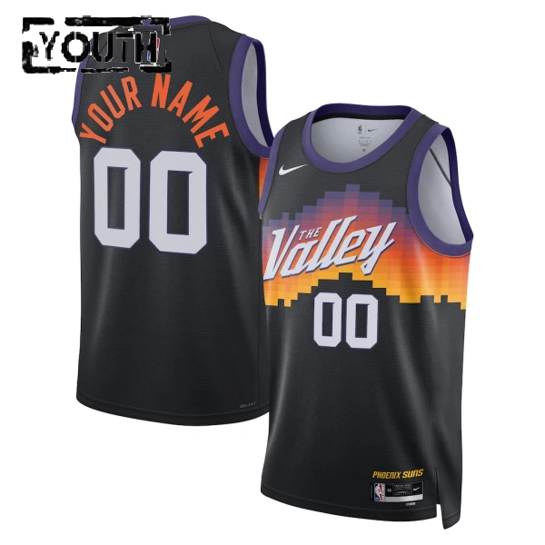 Maglia Phoenix Suns Personalizzata City Edition 2025-26 Swingman Nero - Bambino