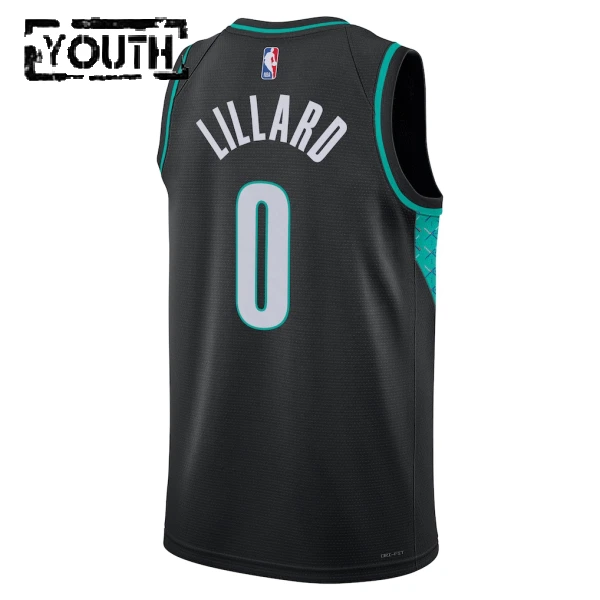 Maglia Portland Trail Blazers Damian Lillard City Edition 2025-26 Swingman Nero - Bambino