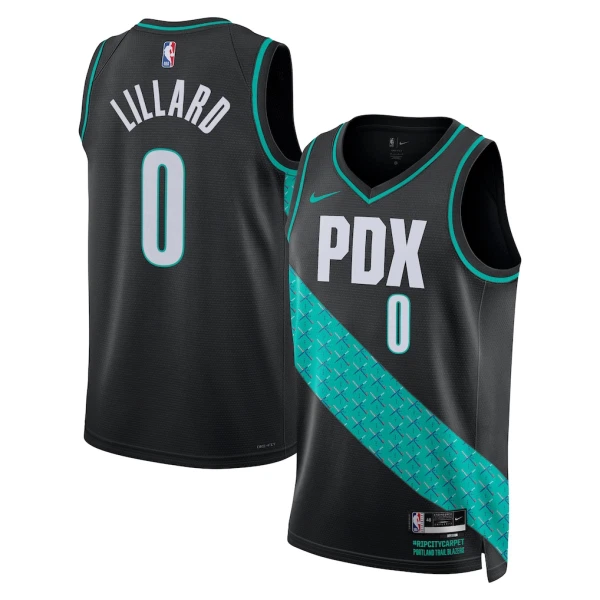 Maglia Portland Trail Blazers Damian Lillard City Edition 2025-26 Swingman Nero - Uomo
