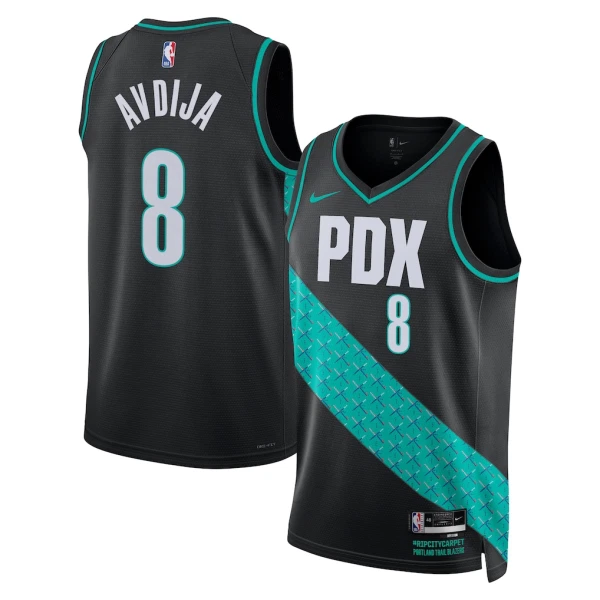 Maglia Portland Trail Blazers Deni Avdija City Edition 2025-26 Swingman Nero - Uomo