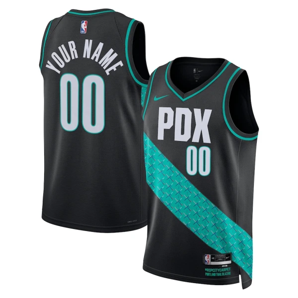 Maglia Portland Trail Blazers Personalizzata City Edition 2025-26 Swingman Nero - Uomo