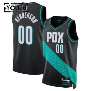 Maglia Portland Trail Blazers Scoot Henderson City Edition 2025-26 Swingman Nero - Bambino