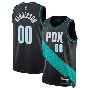 Maglia Portland Trail Blazers Scoot Henderson City Edition 2025-26 Swingman Nero - Uomo