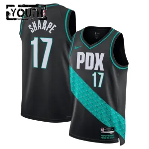 Maglia Portland Trail Blazers Shaedon Sharpe City Edition 2025-26 Swingman Nero - Bambino