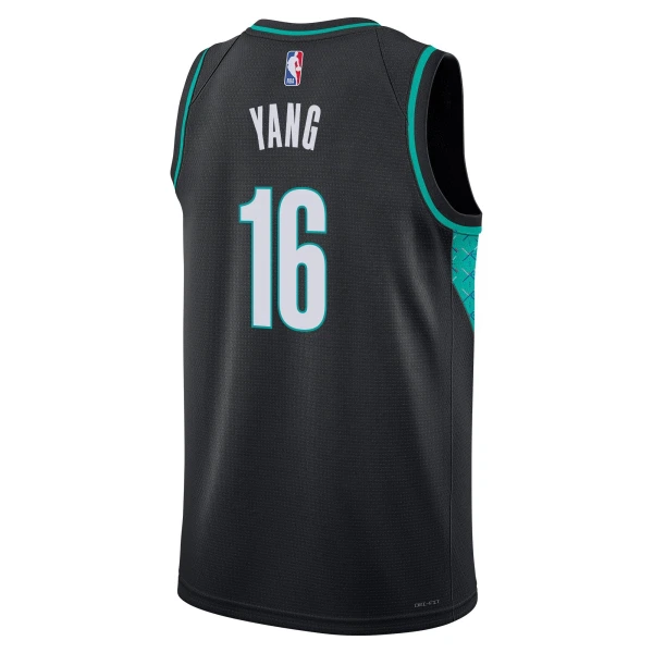 Maglia Portland Trail Blazers Yang Hansen City Edition 2025-26 Swingman Nero - Uomo