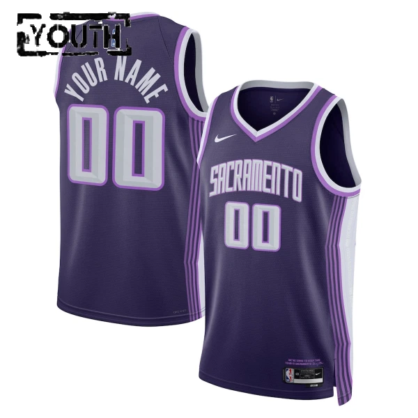 Maglia Sacramento Kings Personalizzata City Edition 2025-26 Swingman Viola - Bambino