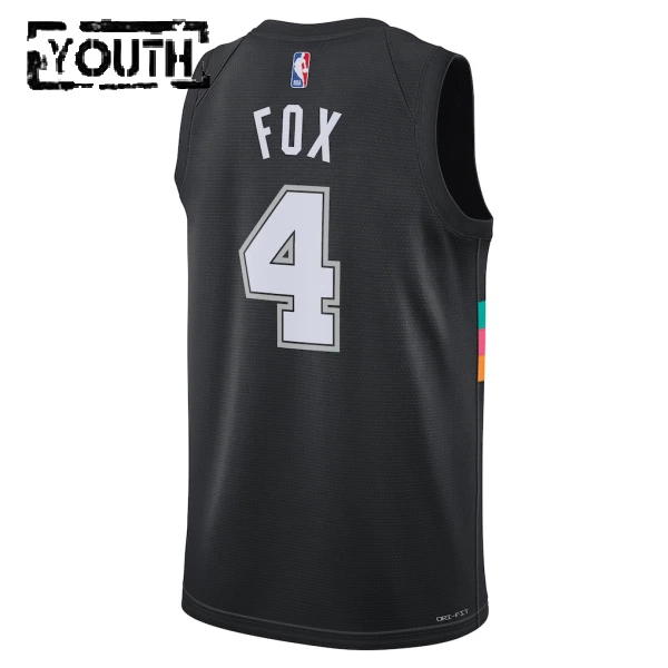 Maglia San Antonio Spurs De Aaron Fox City Edition 2025-26 Swingman Nero - Bambino