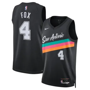 Maglia San Antonio Spurs De Aaron Fox City Edition 2025-26 Swingman Nero - Uomo