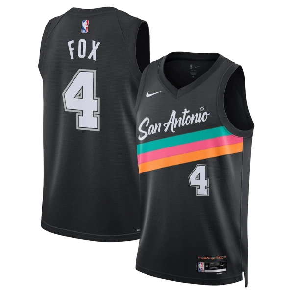 Maglia San Antonio Spurs De Aaron Fox City Edition 2025-26 Swingman Nero - Uomo