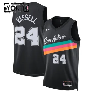 Maglia San Antonio Spurs Devin Vassell City Edition 2025-26 Swingman Nero - Bambino