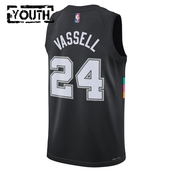 Maglia San Antonio Spurs Devin Vassell City Edition 2025-26 Swingman Nero - Bambino