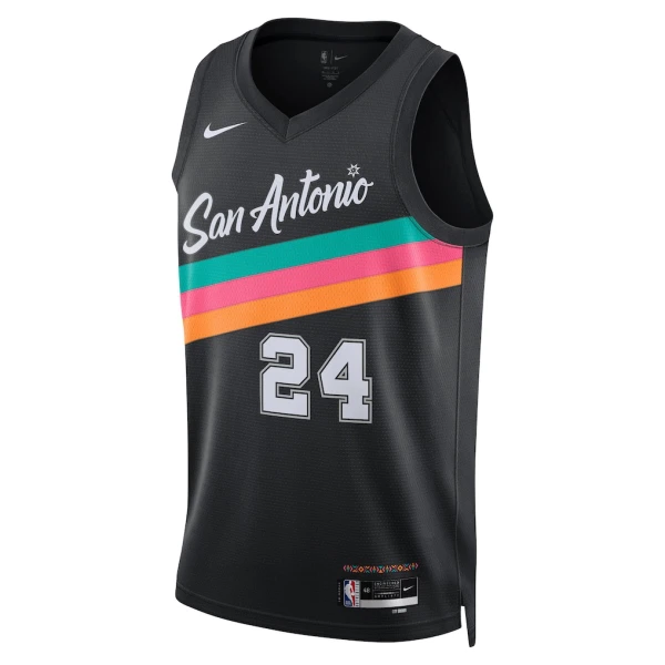 Maglia San Antonio Spurs Devin Vassell City Edition 2025-26 Swingman Nero - Uomo