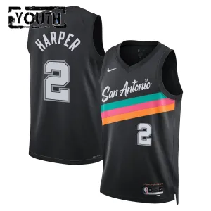 Maglia San Antonio Spurs Dylan Harper City Edition 2025-26 Swingman Nero - Bambino