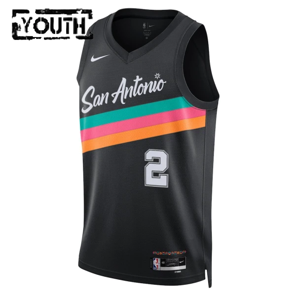 Maglia San Antonio Spurs Dylan Harper City Edition 2025-26 Swingman Nero - Bambino