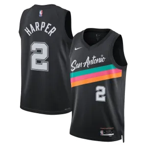 Maglia San Antonio Spurs Dylan Harper City Edition 2025-26 Swingman Nero - Uomo