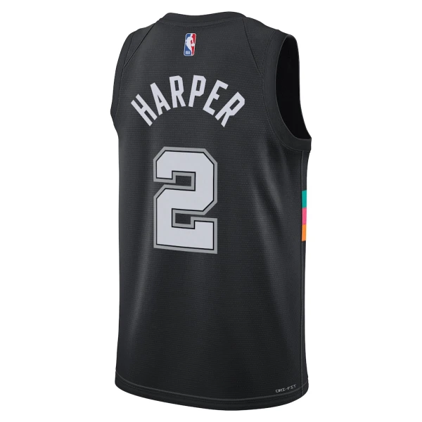 Maglia San Antonio Spurs Dylan Harper City Edition 2025-26 Swingman Nero - Uomo