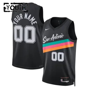 Maglia San Antonio Spurs Personalizzata City Edition 2025-26 Swingman Nero - Bambino