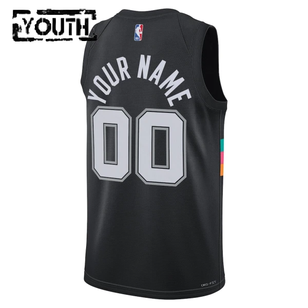 Maglia San Antonio Spurs Personalizzata City Edition 2025-26 Swingman Nero - Bambino