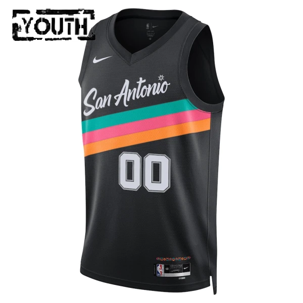 Maglia San Antonio Spurs Personalizzata City Edition 2025-26 Swingman Nero - Bambino