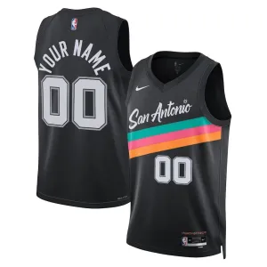 Maglia San Antonio Spurs Personalizzata City Edition 2025-26 Swingman Nero - Uomo