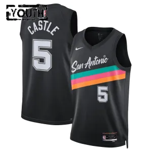 Maglia San Antonio Spurs Stephon Castle City Edition 2025-26 Swingman Nero - Bambino