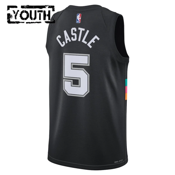 Maglia San Antonio Spurs Stephon Castle City Edition 2025-26 Swingman Nero - Bambino