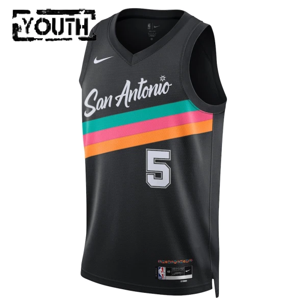Maglia San Antonio Spurs Stephon Castle City Edition 2025-26 Swingman Nero - Bambino