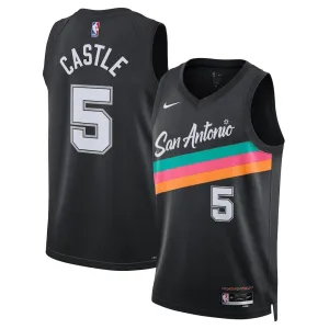 Maglia San Antonio Spurs Stephon Castle City Edition 2025-26 Swingman Nero - Uomo