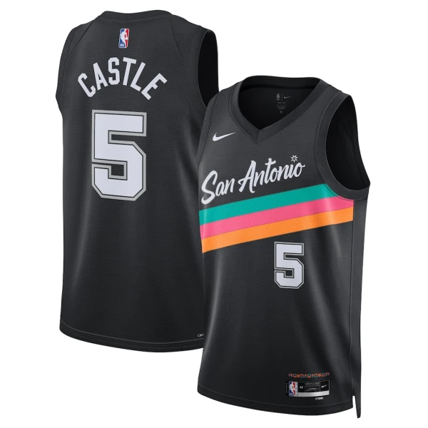 Maglia San Antonio Spurs Stephon Castle City Edition 2025-26 Swingman Nero - Uomo