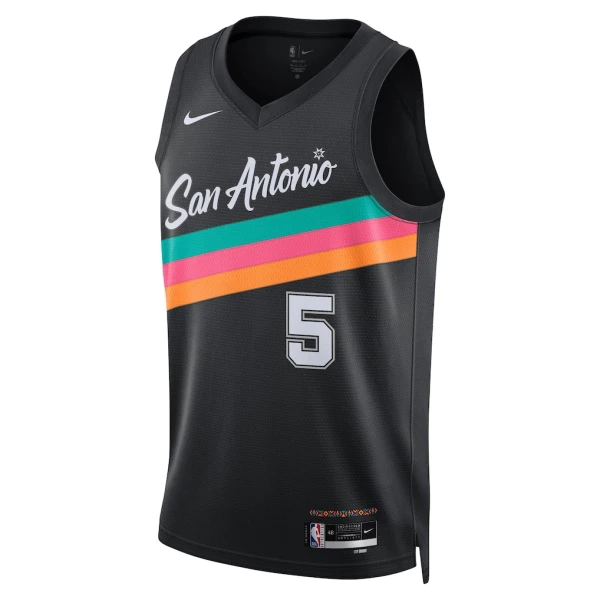 Maglia San Antonio Spurs Stephon Castle City Edition 2025-26 Swingman Nero - Uomo