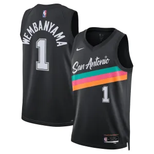 Maglia San Antonio Spurs Victor Wembanyama City Edition 2025-26 Swingman Nero - Uomo