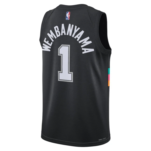 Maglia San Antonio Spurs Victor Wembanyama City Edition 2025-26 Swingman Nero - Uomo