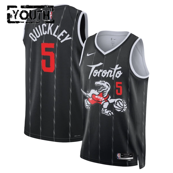 Maglia Toronto Raptors Immanuel Quickley City Edition 2025-26 Swingman Nero - Bambino