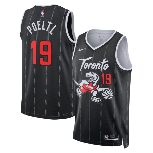 Maglia Toronto Raptors Jakob Poeltl City Edition 2025-26 Swingman Nero - Uomo