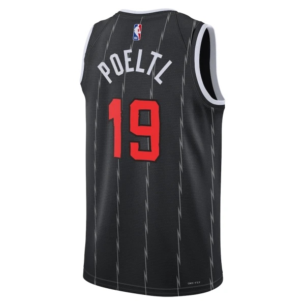 Maglia Toronto Raptors Jakob Poeltl City Edition 2025-26 Swingman Nero - Uomo