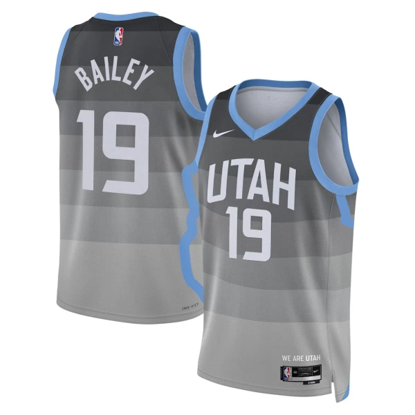 Maglia Utah Jazz Ace Bailey City Edition 2025-26 Swingman Grigio - Uomo