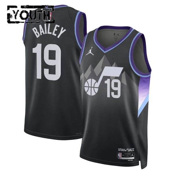 Maglia Utah Jazz Jordan Ace Bailey Statement Edition 2025-26 Swingman Nero - Bambino Maglia Utah Jazz Jordan Ace Bailey Statement Edition 2025-26 Swingman Nero - Bambino