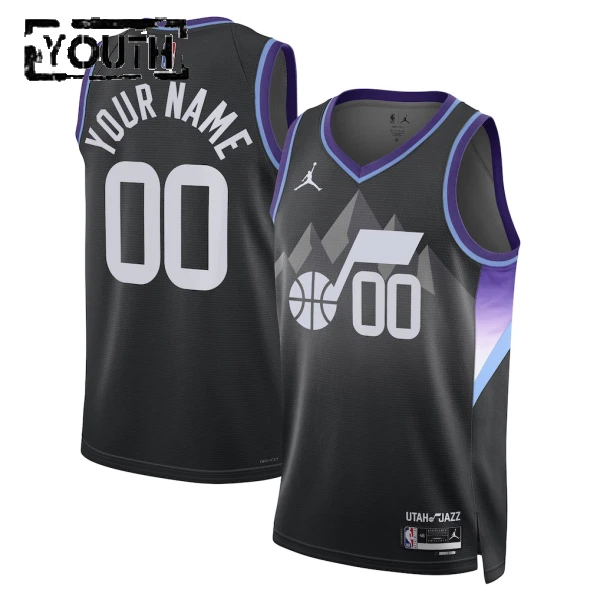 Maglia Utah Jazz Jordan Personalizzata Statement Edition 2025-26 Swingman Nero - Bambino