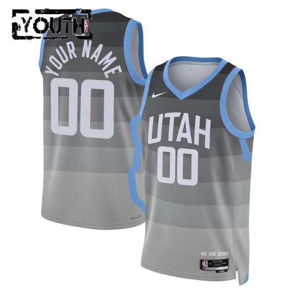 Maglia Utah Jazz Personalizzata City Edition 2025-26 Swingman Grigio - Bambino