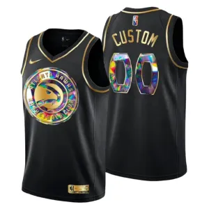 Maglia Atlanta Hawks Diamond Edition Personalizzata Swingman Nero - Uomo Maglia Atlanta Hawks Diamond Edition Personalizzata Swingman Nero - Uomo