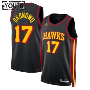 Maglia Atlanta Hawks Jordan Onyeka Okongwu 17 Statement Edition Swingman Nero - Bambino