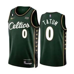 Maglia Boston Celtics Jayson Tatum 0 City Edition 2022-23 Swingman Verde - Uomo Maglia Boston Celtics Jayson Tatum 0 City Edition 2022-23 Swingman Verde - Uomo